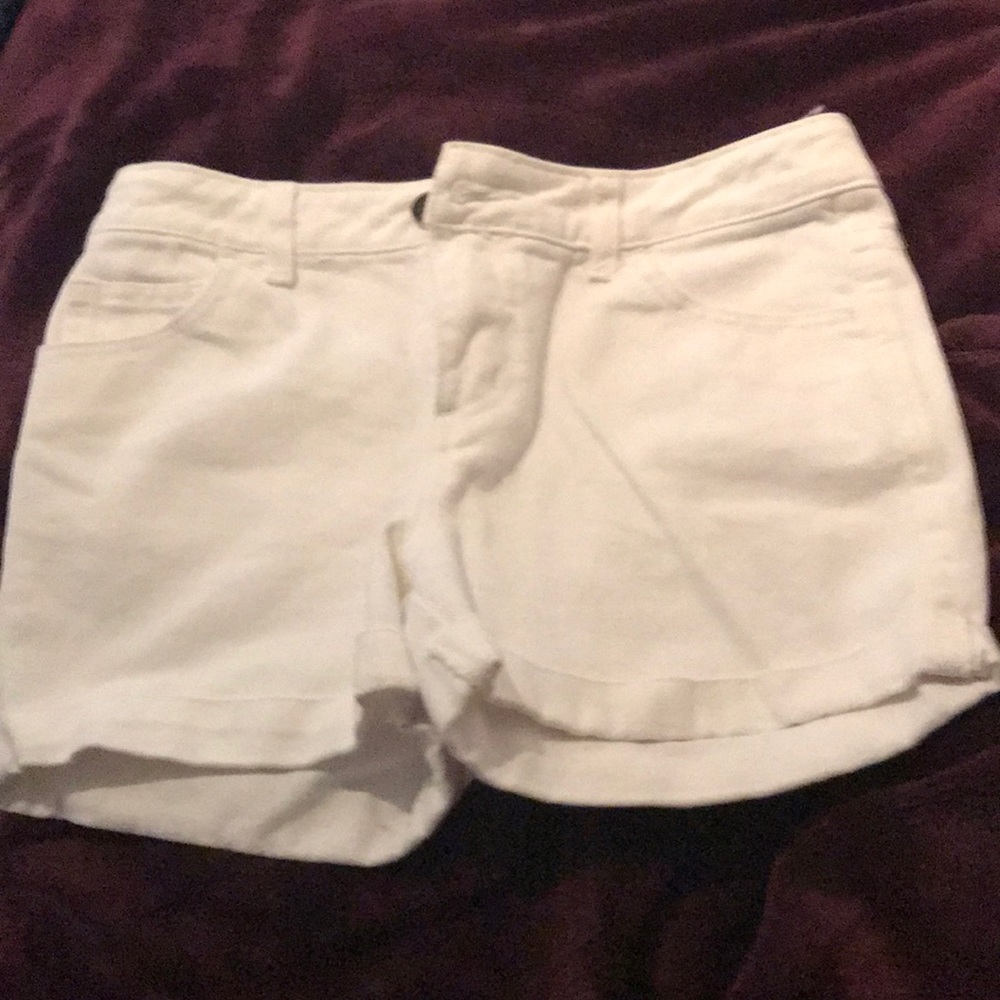 White jean shorts